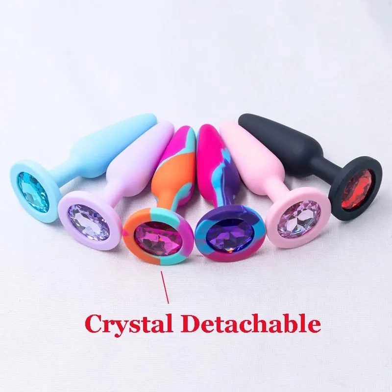 Silicone Anal Plug for Woman 3 Sizes Butt Plug Crystal Base Sex Toys Anal Toys Sex Stopper Adult Toys Anal Trainer for Couples — image 3