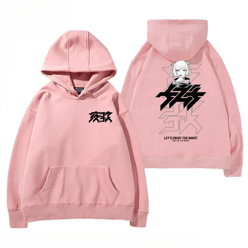 Y2K Anime CALL OF THE NIGHT Nazuna Nanakusa Rolig Hoodie Hip Hop Grafiska Sweatshirts Poleron Hombre Streetwear Harajuku Tracksui