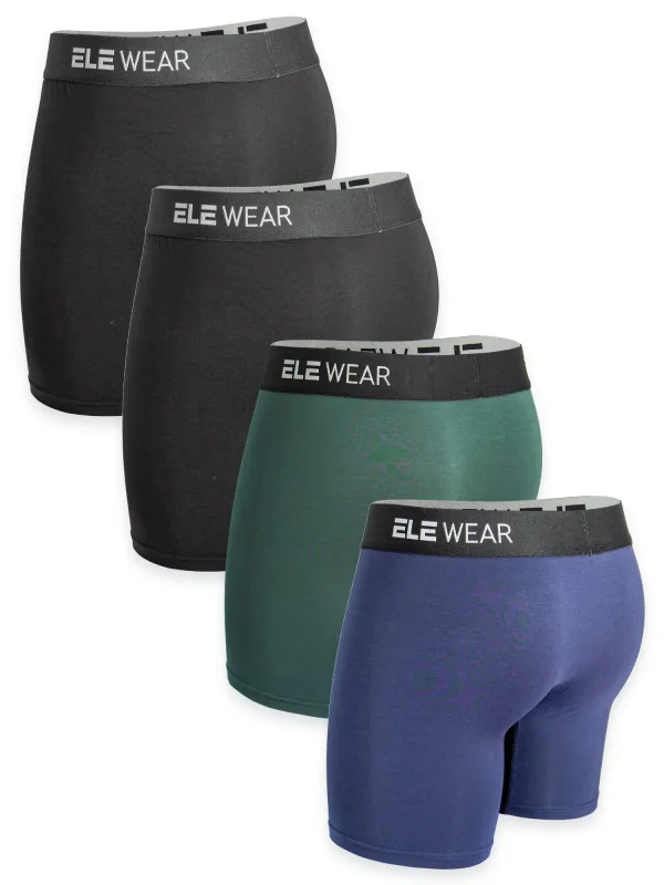 4pcs Bamboo Men's Underwear Long Sports Underwear, Moisture-Wicking, Boxer Briefs For Men — image 3