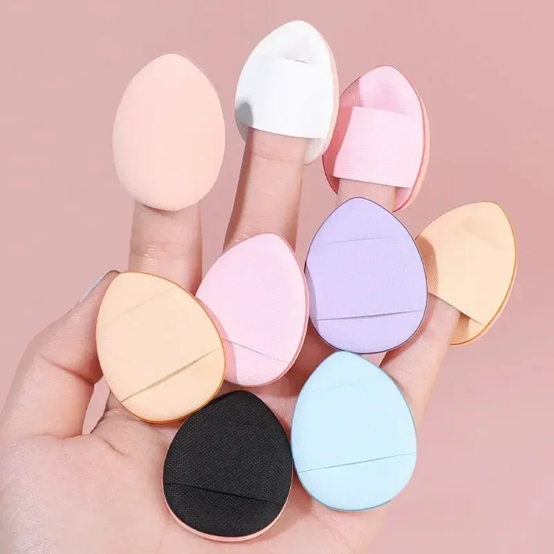 10 יחידות Mini Finger Puff Foundation כרית אוויר קטנה פודרה ספוג קונסילר BB Cream כלי איפור קוסמטי