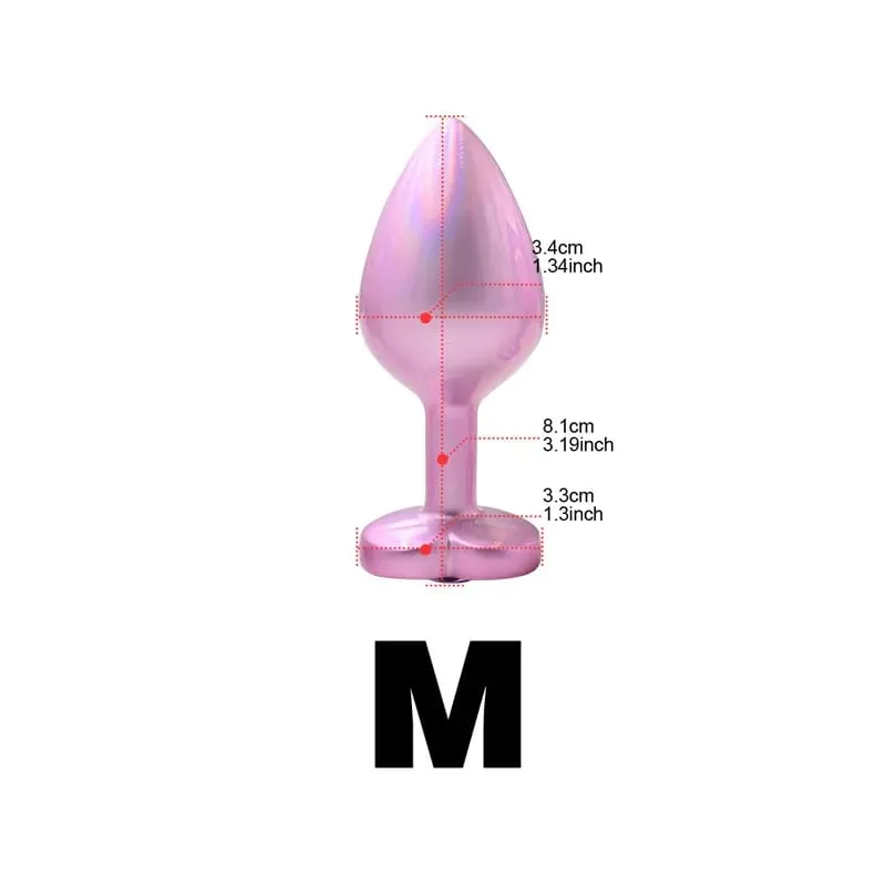 Crystal Diamond Heart Base Metal Butt Plug 3 Sizes Anal Plug Anal Trainer για αρχάριους Unisex μασάζ προστάτη Παιχνίδια σεξ για ενήλικες — image 8