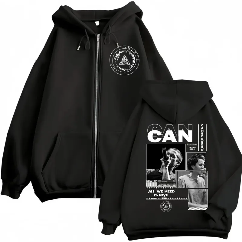 Canserbero Alles wat we nodig hebben is liefde Muerte Vida Merch Rits Hoodie Herenmode Hip Hop Zip Up Sweatshirts Casual Fleece Truien — image 14