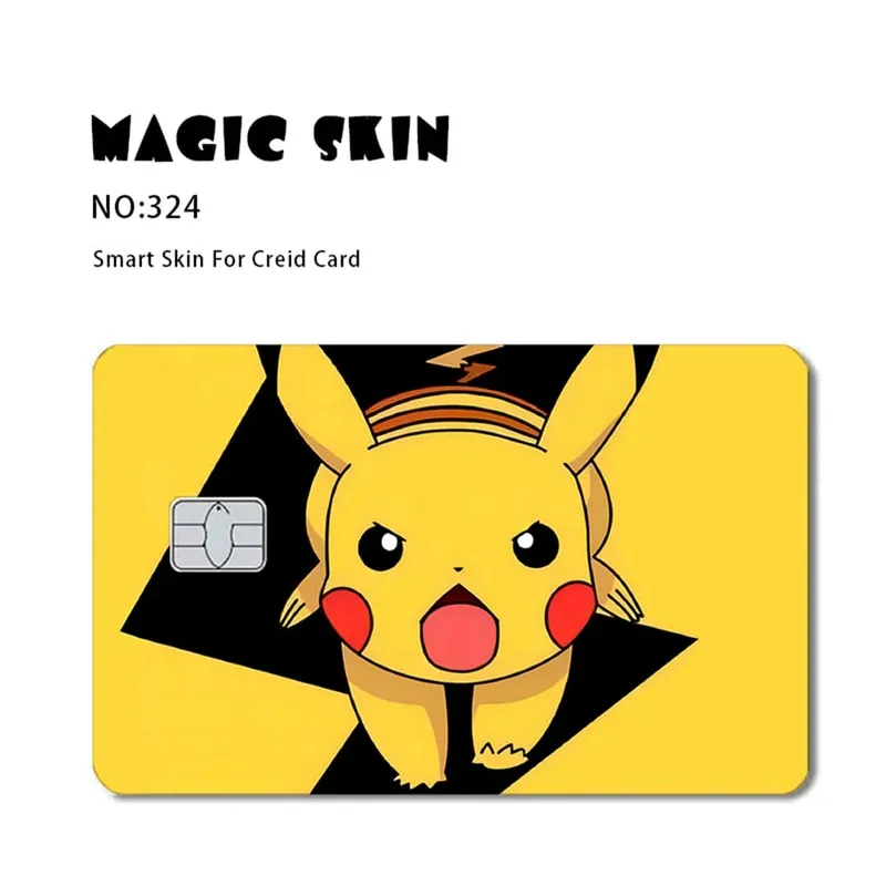 Anime Pokemon Pikachu Thẻ Tín Dụng Da 2.5D HD Dán Thẻ Decal Thẻ Mờ Phim Da Chip Nhỏ Chống Thấm Nước Miếng Dán Quà Tặng đồ Chơi