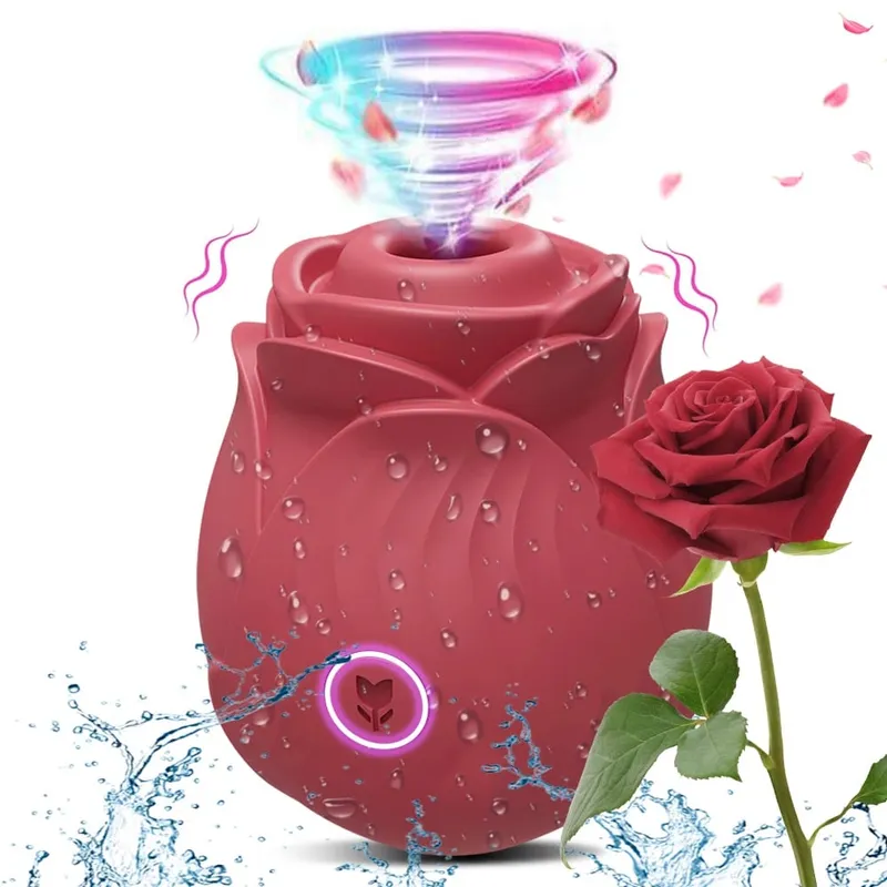 Rose-Sucking Thrusting Dildo Vibrator for Women Nipple Clit Stimulator Vibrating Egg Tongue Licking Clitoris Sucker Sex Toys