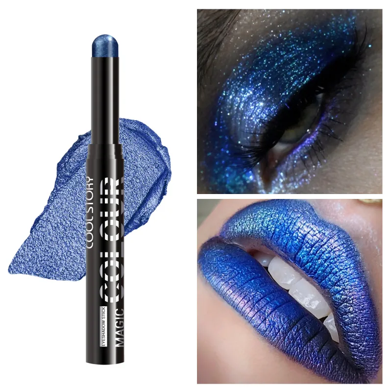 2 σε 1 Eyeshadow Lipstick Stick Pencil Waterproof Glitter Brighten Matte Eye Shadow Makeup Pigment Eyeshadow Pen