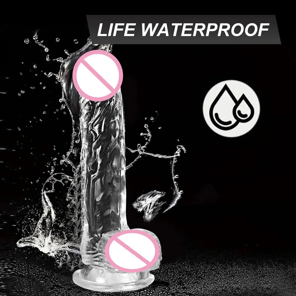 Realistic Soft Dildo for Women Beginner Transparent Penis with Strong Suction Cup Hands-Free Play for Adult Sex Masturbator — image 6