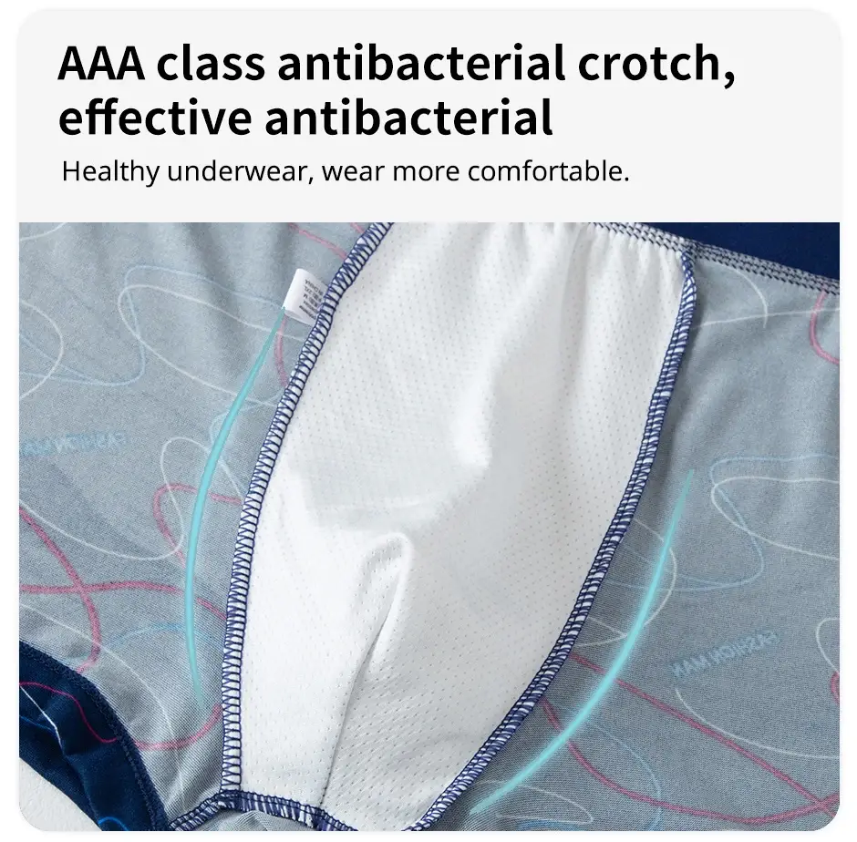 4 ชิ้นแฟชั่นผู้ชายพิมพ์ชุดชั้นในBreathable Crotch Boxersสำหรับวัยรุ่นสบายPlusขนาดชุดชั้นในได้ถึง 6XL.