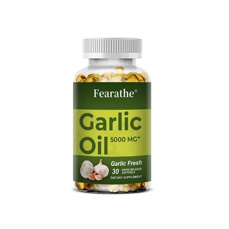 Softgels שמן שום 5000 מ"ג מחזור לב וכלי דם חיסוני לב ללא טעם ללא GMO תוסף ללא גלוטן