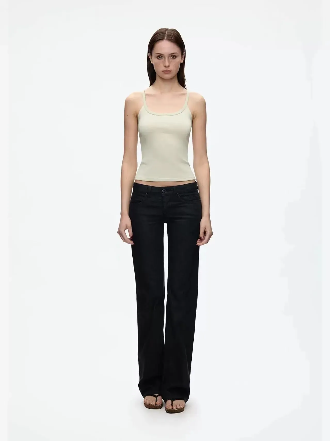 Tank American Style Crew Neck Slim Fit Stretch Basic Crop Top Γλυκό και δροσερό σέξι γιλέκο καμιζόλ — image 4