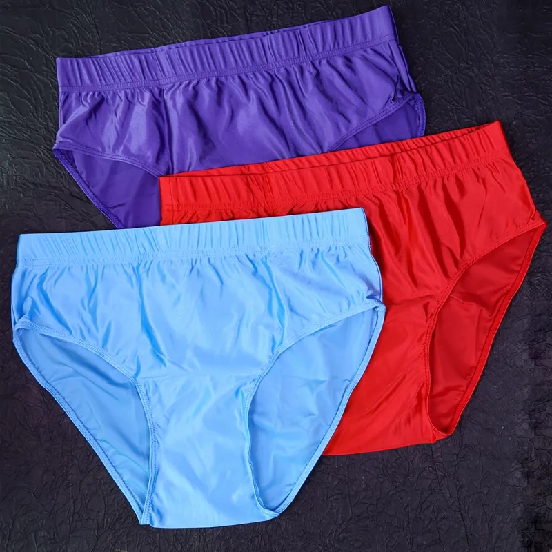 new Mens Briefs Underwear Satin-like Breathable Low-Rise Underpants Male Panties Men's glossy underwear — image 27