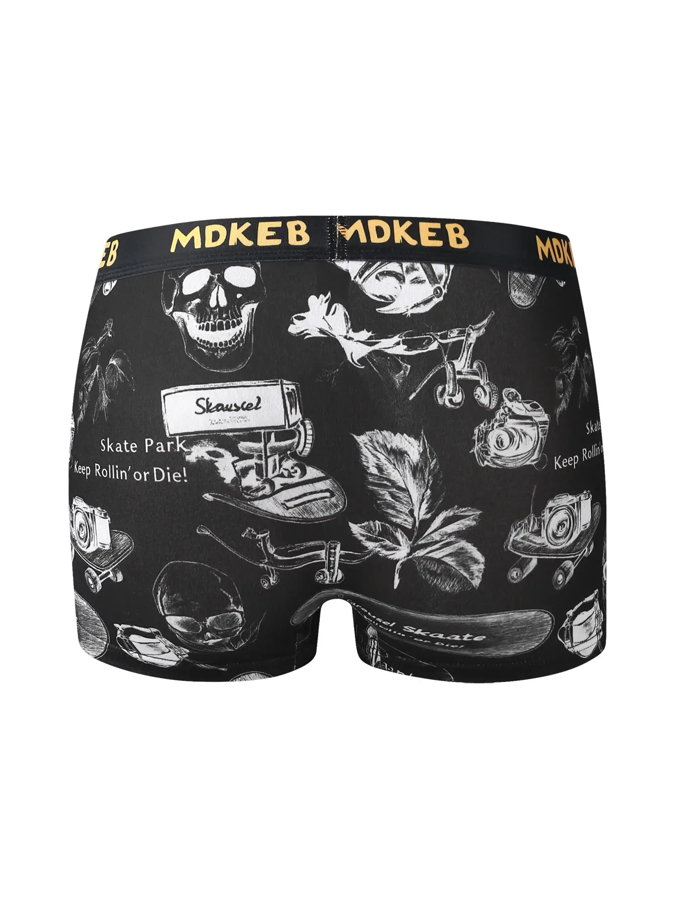 5-Pack Men's Mixed Hair Boxer Briefs with Popular Skull Print Mid-Waist Thin High Elastic Comfortable Men's Boxer Shorts — image 6
