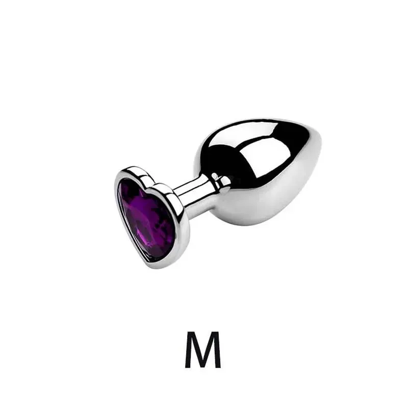 5 Sizes Stainless Steel Crystal Heart Anal Plug Removable Butt Plug Stimulator Prostate Massager Anal Sex Toys Dildos — image 12