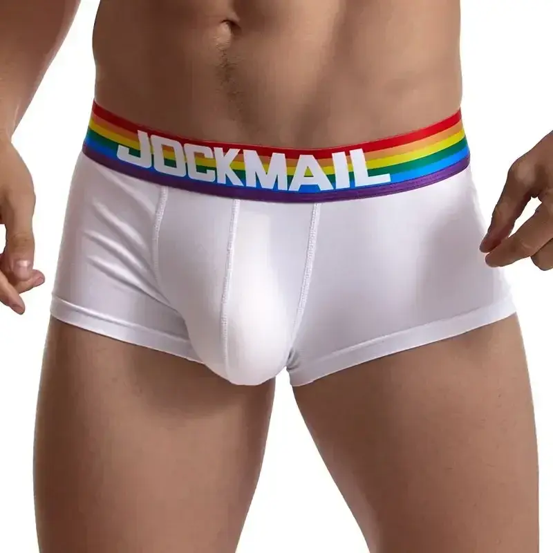 Cintura arcobaleno Mutande da uomo Boxer da uomo in cotone Boxer da uomo Intimo traspirante da uomo Mutandine da uomo Boxer morbidi Balck White — image 3