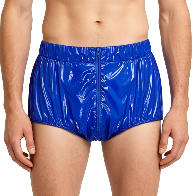Mens Waterproof Diaper Cover Underwear Front Zipper Elastic Waistband Leakproof Briefs Swimwear Adaptive Special Needs Panties