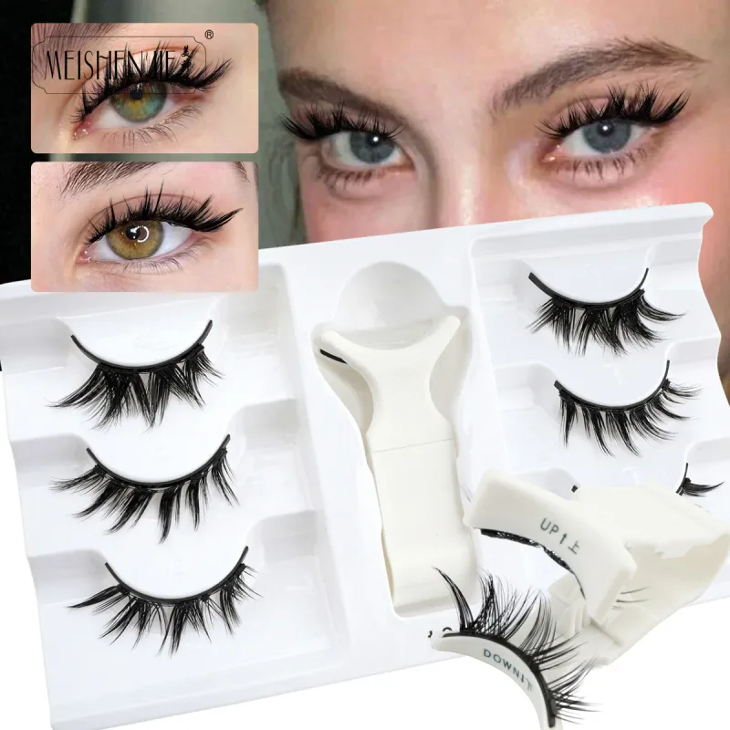 1/3 Pairs Magnetic Eye Lashes Χειροποίητες βλεφαρίδες Μαλακές επαναχρησιμοποιούμενες μαγνητικές βλεφαρίδες Natural look 3D Ψεύτικες βλεφαρίδες Σετ τσιμπιδάκια μακιγιάζ — image 24