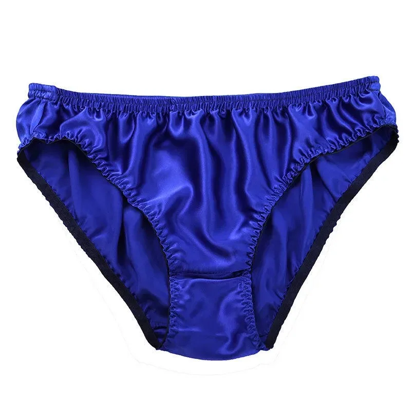 100% Mulberry Silk Men Sexy Underwear Wrinkle Briefs Breathable Male Panties Pure Silk Trigonometric Soft Man Underpants Summer — image 22