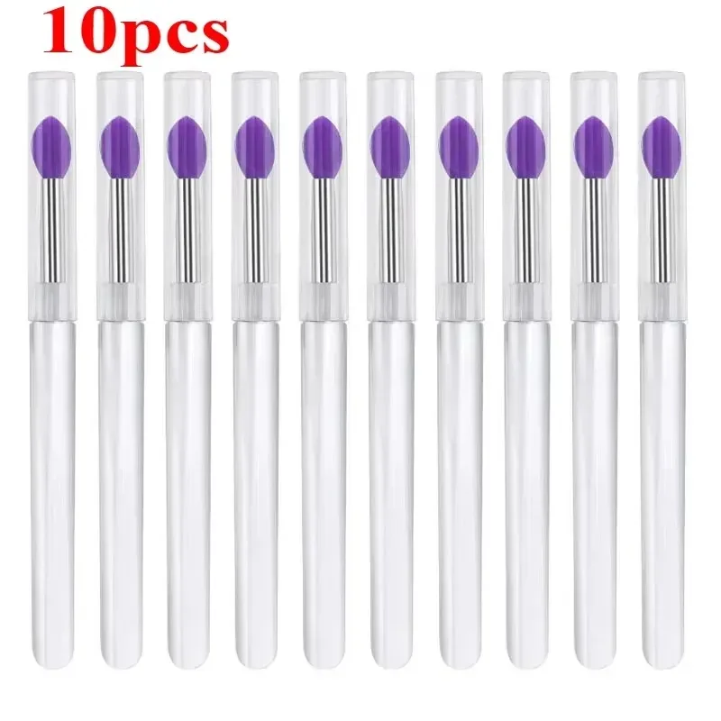 3/5/10 Chiếc Di Động Silicone Cọ Môi Có Nắp Mềm Mại Đa Năng Son Dưỡng Môi Applicator Son Môi Lipgloss Cọ Trang Điểm
