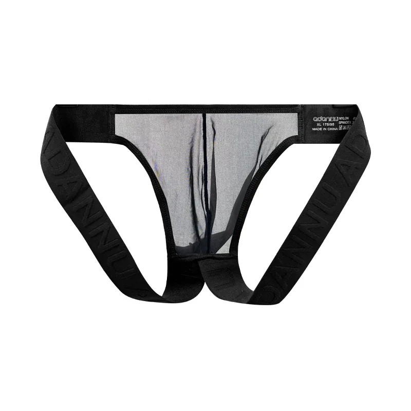 Trendy Men's Thong Comfortable Passionate Fitness Underwear Show Buttocks Personality Transparent Men Summer Triangle Brief — image 19