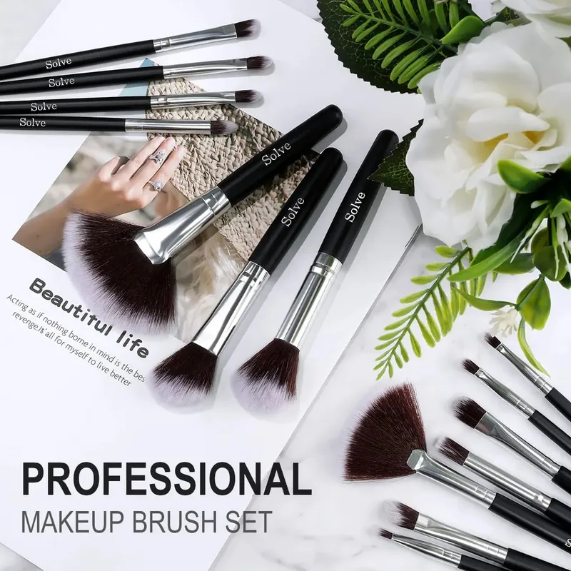 New Style Μαύρο 32 τμχ Σετ πινέλων μακιγιάζ Premium Soft Cosmetic Powder Blending Foundation Eyeshadow Blush Brush Set