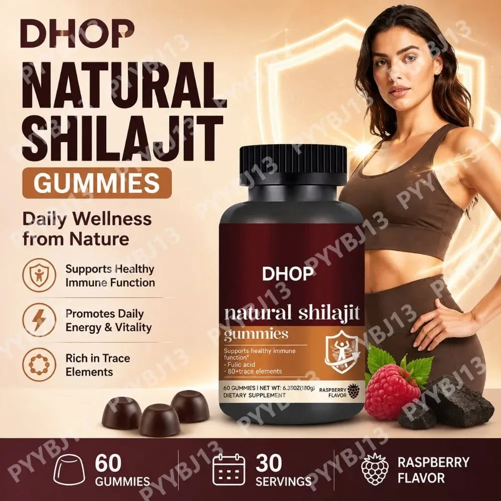 Shilajit Gummies 60 Gummies Συμπλήρωμα ορυκτών Himalayan με Fulvic Humic Acid Zinc Selenium Magnesium for Immunity Energy