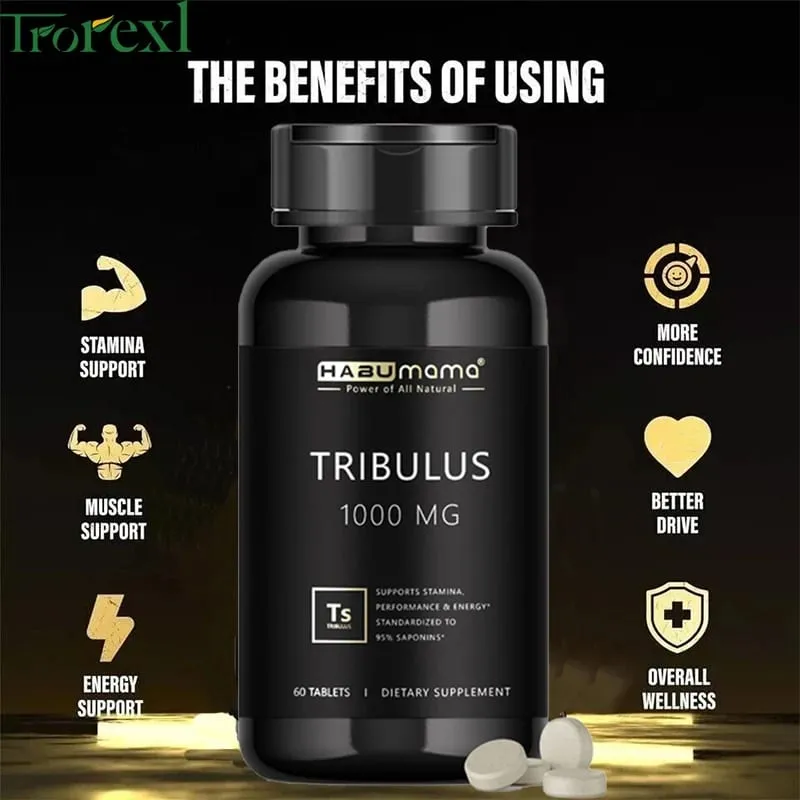 Ανδρικό συμπλήρωμα ενίσχυσης Tribulus Terrestris Pills High Purity που ενισχύει την ενεργειακή αντοχή και ταχεία δράση 60 ταμπλέτες