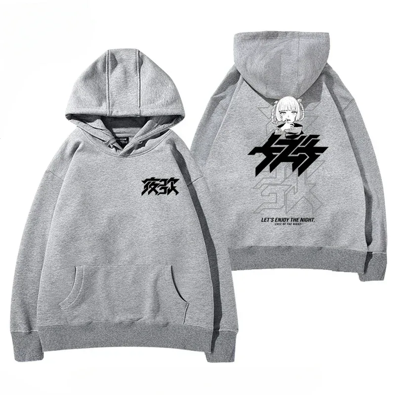 Y2K Anime CALL OF THE NIGHT Nazuna Nanakusa Rolig Hoodie Hip Hop Grafiska Sweatshirts Poleron Hombre Streetwear Harajuku Tracksui