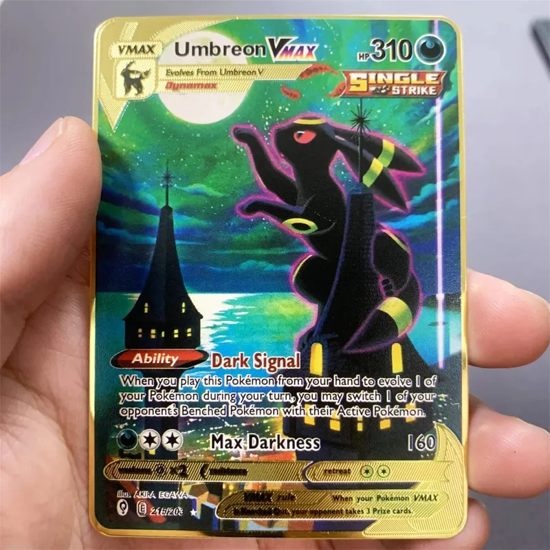 Tiếng Anh Kim Loại Pokemon Thẻ DIY Arceus Mewtwo Charizard Pikachu Sắt Sáng Bóng Pokémon GX Vmax EX Trò Chơi Trẻ Em Bộ Sưu Tập Thẻ Đồ Chơi Quà Tặng