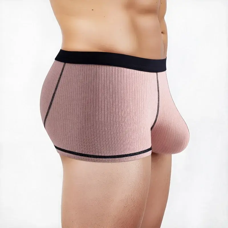 Men's Large Scrotal Pouch Underwear Stretch Solid Low Rise Boxer Shorts Breathable U Bugle Pouch Underpant Comfortable Trunk — image 1