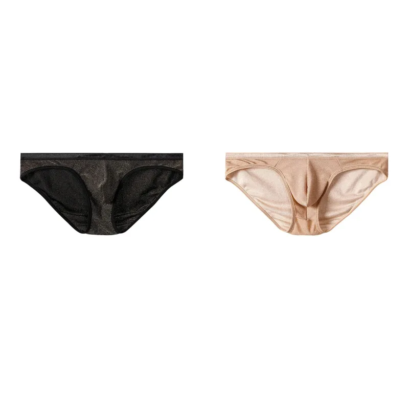 Men's Ice Silk Triangle Panties Sexy U-Shape Thin Briefs Breathable Mesh Low-Waist Underwear — image 16