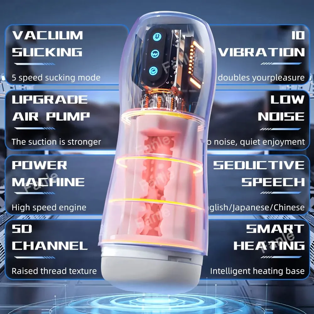 Male Masturbator Automatic Sucking Vibration Blowjob Machine Heating Pussy Penis Pump Masturbation Cup Sex Toys for Men Supplies