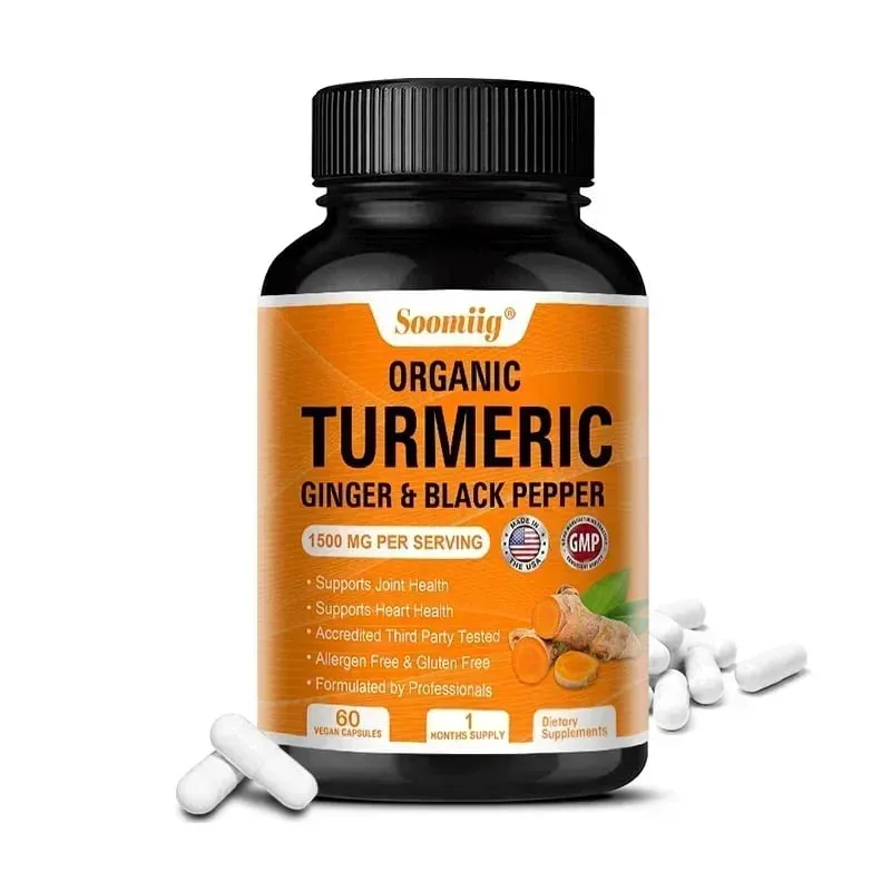 Turmeric Curcumin with Black Pepper Extract 1500mg Joint & Immune Health Support - High Absorption Turmeric Supplement NON-GMO