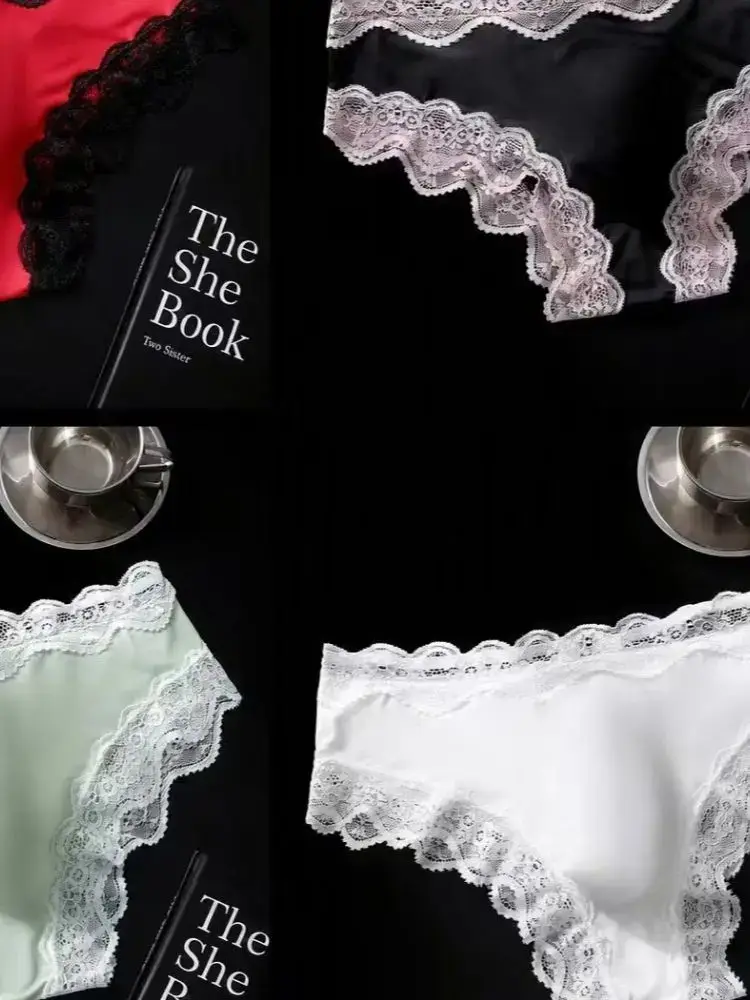 4PCSSexy Mens Seamless panties Lace Ultra Thin Sports Fitness Bulge Pouch briefs Male Panties Low Waist