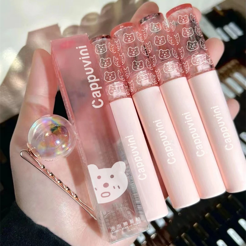 1 PC Mirror Water Lip Gloss דובדבן ורוד שקוף עמיד למים עמיד למים לחות עירום גוון שקוף זכוכית איפור שמן