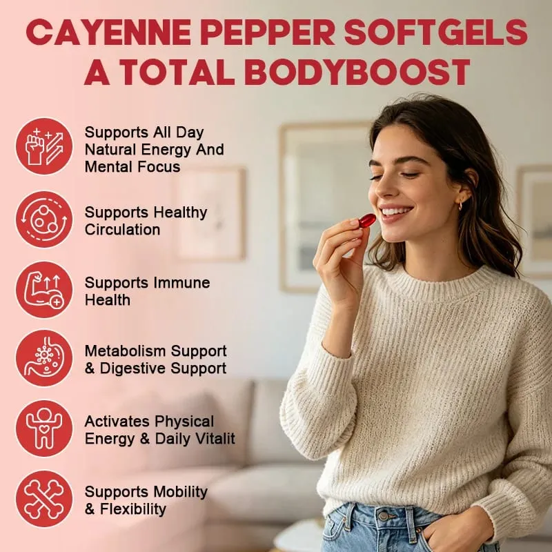 Cayenne Pepper Capsules-Supports Cardiovascular Health Improves Digestion & Blood Circulation Vitamins D3 K2 Herbal Supplement
