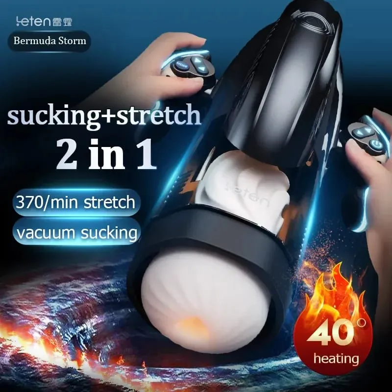 Leten-masturbador masculino para hombres y adultos, vibrador de empuje de alta velocidad, máquina de masturbación vaginal con calefacción de succión automática, juguete sexual