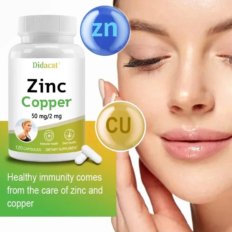 Zinc + Copper Capsules - Support Healthy Skin and Immune System Increase Vitality Skin Care
