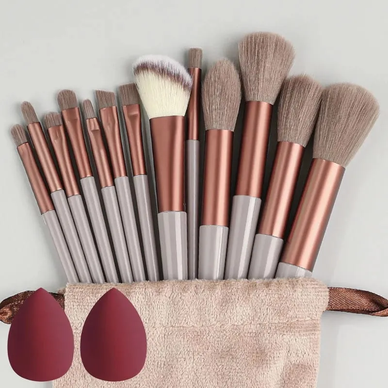 10/14 Stuks Make-Up Kwasten Set Oogschaduw Foundation Vrouwen Cosmetische Losse Poeder Blush Super Zachte Blending Make Up Borstel beauty Tool