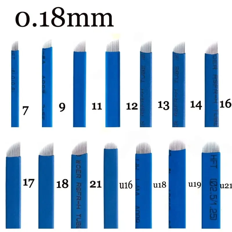 50pcs Tebori 0.18mm Tattoo Microblading Blades Needles for Permanent Makeup Manual Eyebrow Blades Sizes — image 3