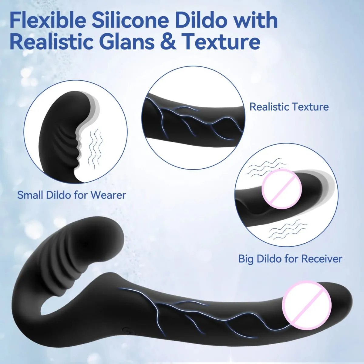 6 Inch & 4 Inch Strap On Double Sided Dildo 10 Strong Vibrating Anal Clitoral G Spot Vibrator Pegging & Lesbian Sex Toys — image 2