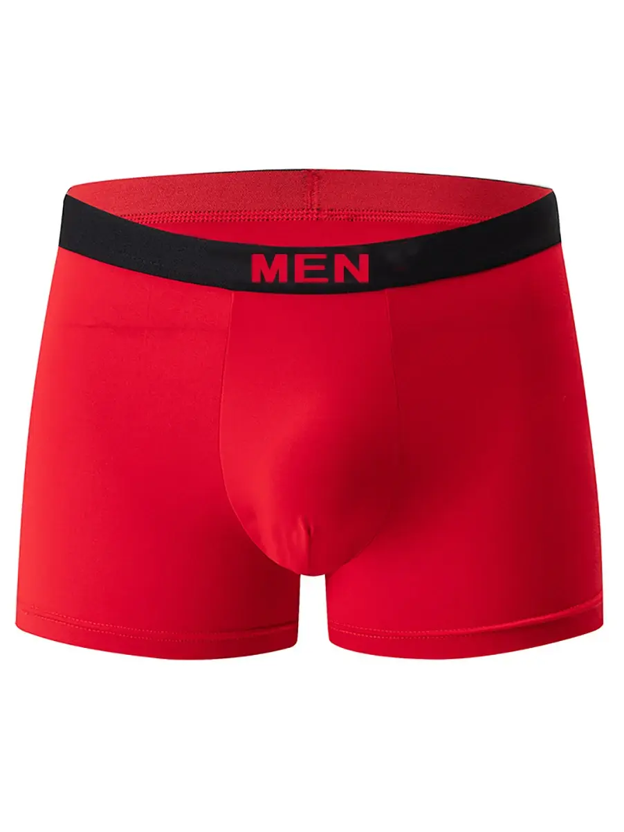 7-piece Set of Four Season Men's Solid Color Long Casual Underwear, Fashionable Sports Underwear, Plus Size Flat Corner Pants — image 4