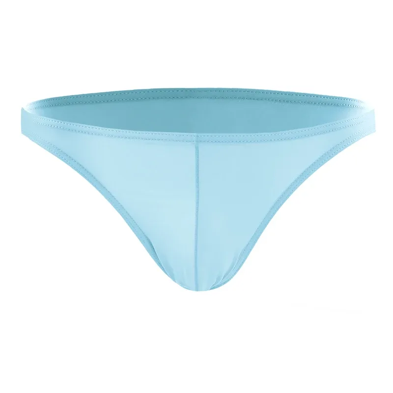 3PCS Summer narrow edge men sports breathable ice silk underpants thin sexy low waist tight seamless small triangle pants