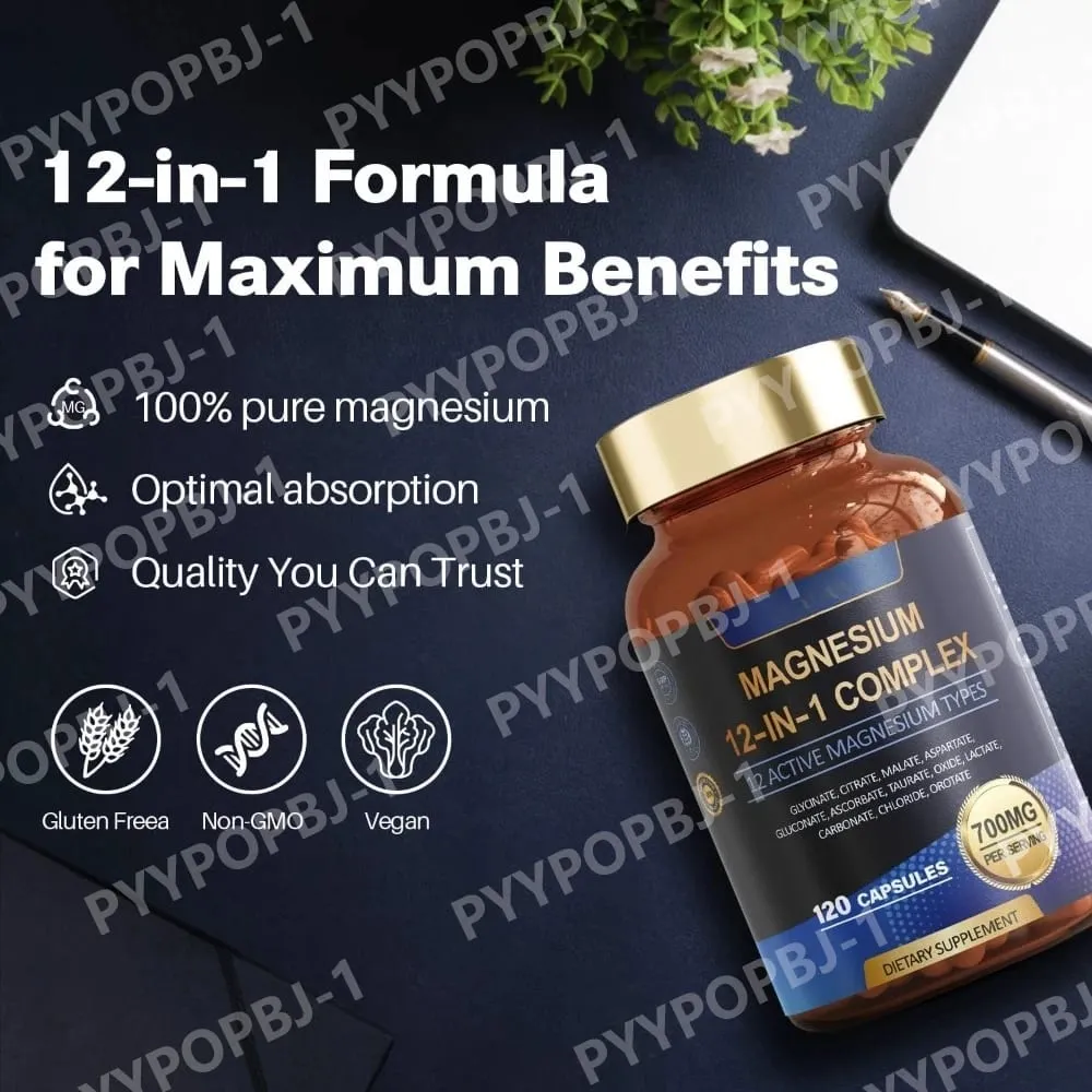 700mg Magnesium Complex12 in 1 Magnesium Supplement with Glycinate Citrate Malate Oxide Taurate Aspartate Orotate Magnesium — image 6