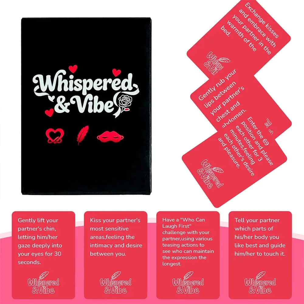 Παιχνίδι με κάρτες "Whispered & Vibe" για την οικειότητα του ζευγαριού—50 ερωτικές προκλήσεις και ρομαντικές συμβουλές το τέλειο δώρο επετείου για ζευγάρια