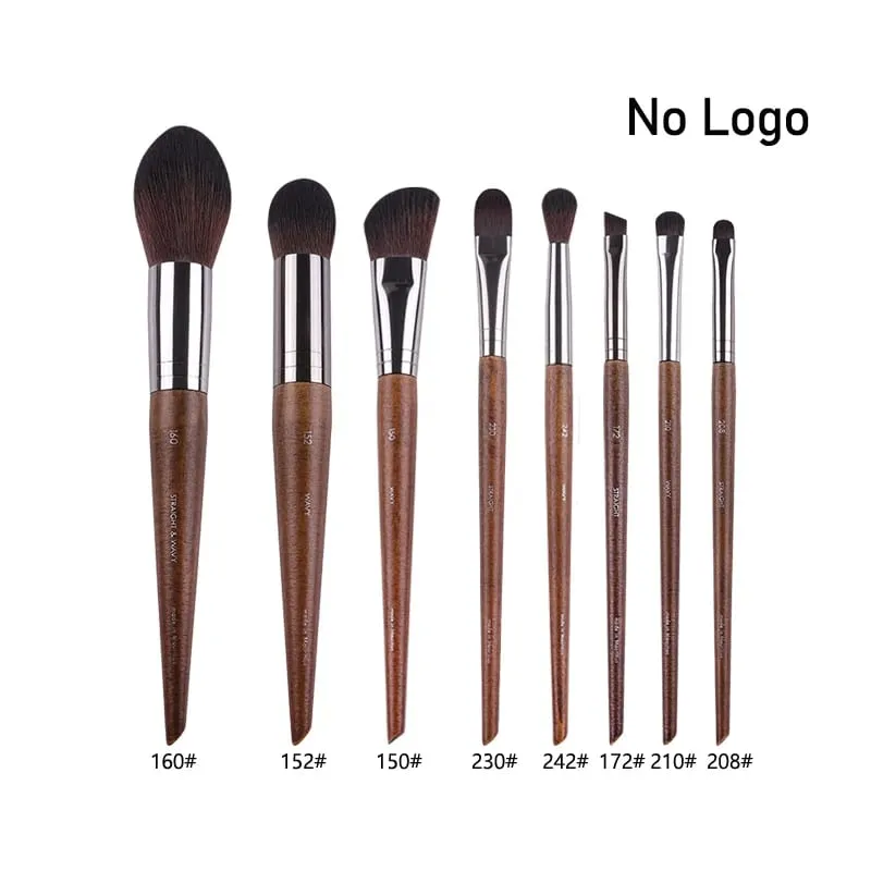 Natuurlijk hout Oogmake-up kwasten hele set Pro Crease Oogschaduw Make-up kit smudge highlighter wenkbrauw Lip wimperborstel praktisch