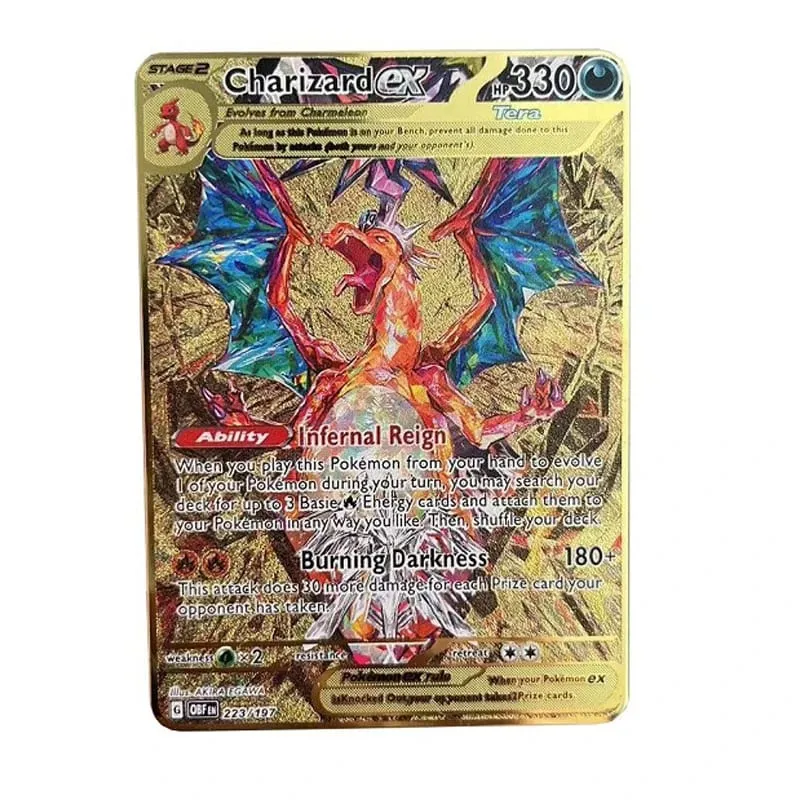 بطاقة بوكيمون معدنية رائعة جديدة 10000 نقطة Arceus Charizard بطاقة سوبر الإنجليزية Mewtwo Lucario Greninja Lillie بطاقات أنيمي