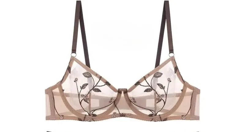 Europese stijl Kant Doorschijnend borduurwerk Beugelbeha Minimizer Grote buste Anti-verslapping Ondersteuning Comfort Zachte lingerie S-XL