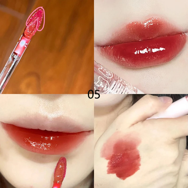 1 PC Mirror Water Lip Gloss דובדבן ורוד שקוף עמיד למים עמיד למים לחות עירום גוון שקוף זכוכית איפור שמן