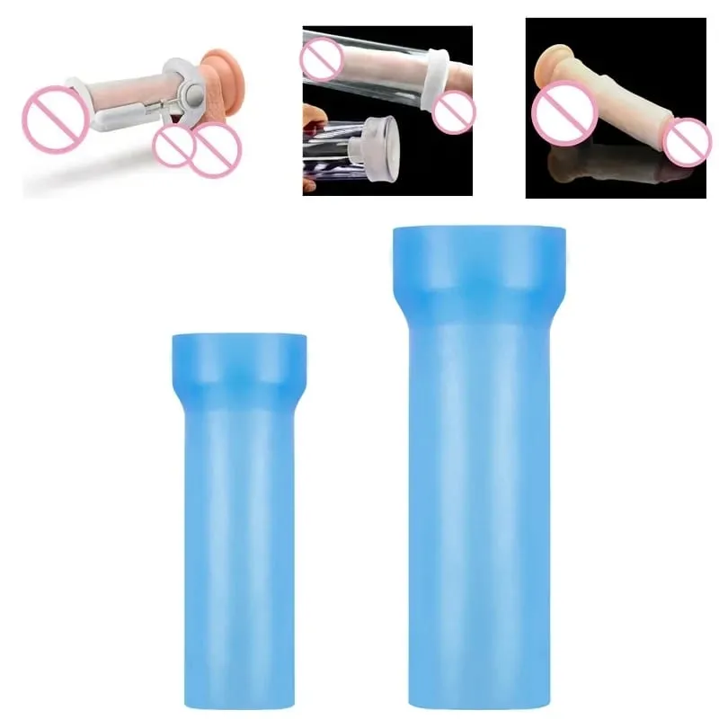 Penis Sleeves Extender Penis Enlargement Sleeve Elastic Glans Cap Silicone Genital Sleeve Stretcher Pump Sex Toys for Men Adults