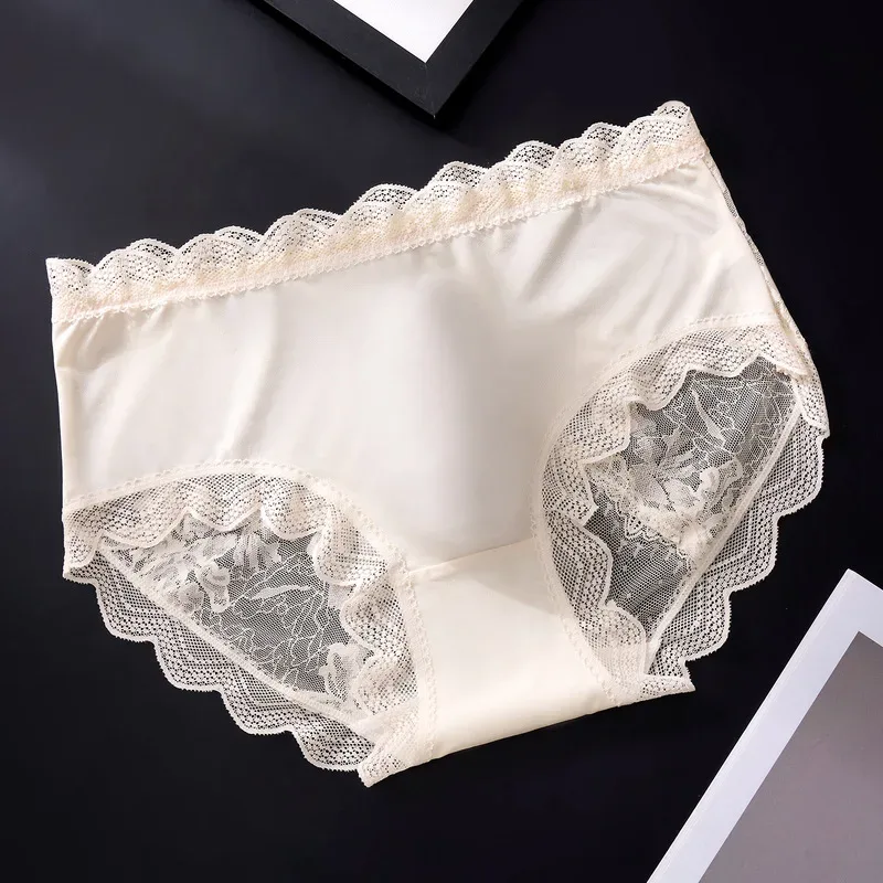 Men Sexy Luxury Ice Silk Briefs Scalloped Floral Lace Splicing 3D Contour Pouch Ultra Thin High Elastic Nightwear Underwear — image 8