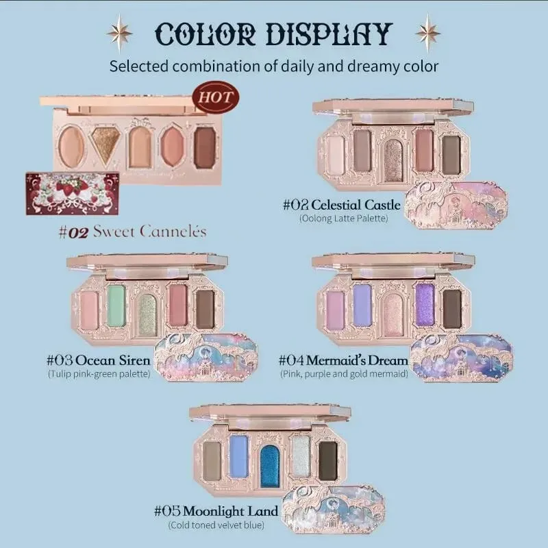 Flower Knows Makeup Full Set Moonlit Mermaid Eye Shadow Palette Matte Blush and Lipgloss Flowerknows Kit Τσάντα μακιγιάζ για γυναίκες